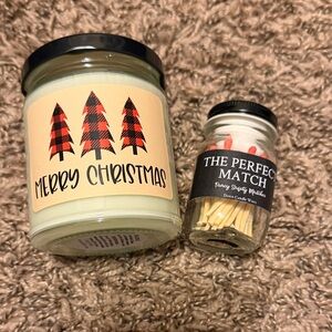 Merry Christmas Candle and Match Set